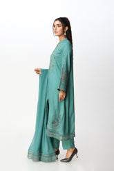 3 Piece  Silk Embroidered Suit (AA5433)